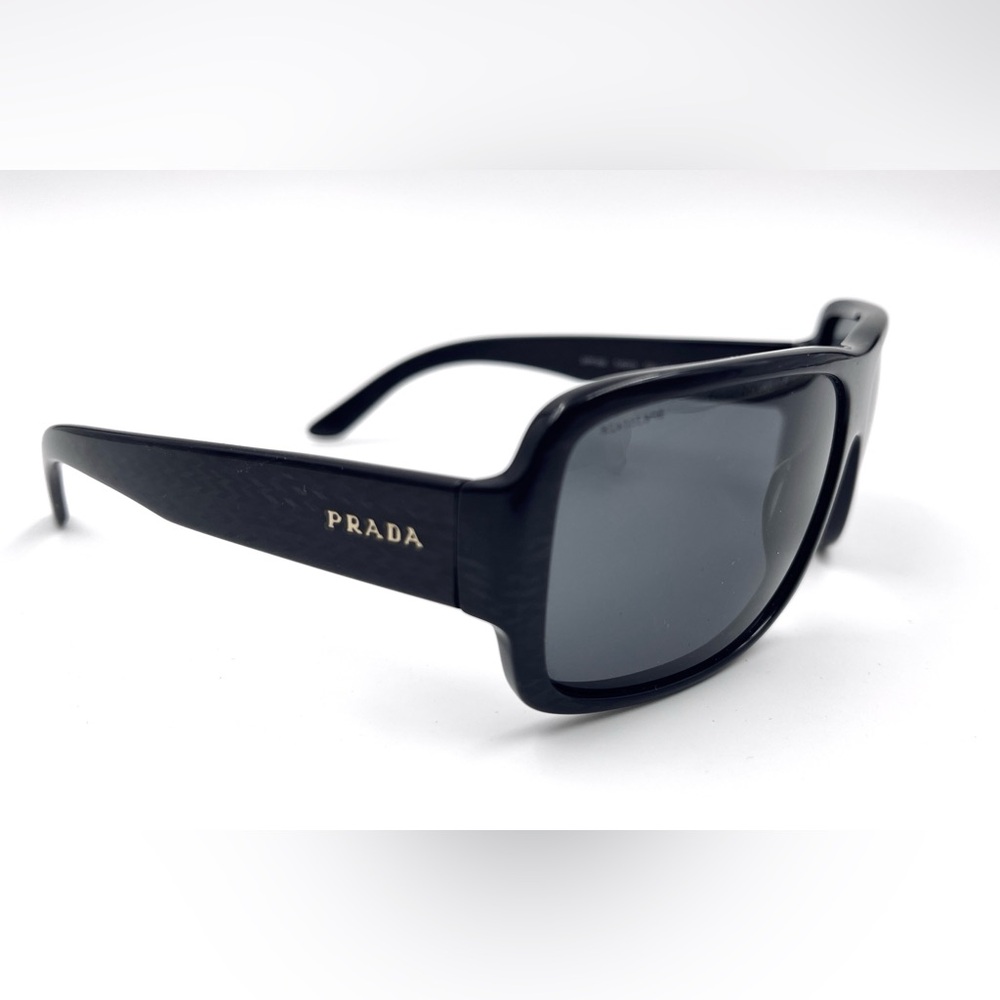 Prada Men's Black Sunglasses with Gold Accents